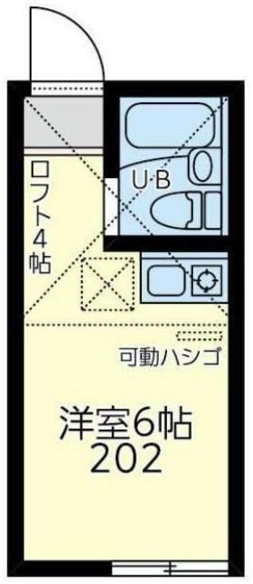 ユナイト本牧トレドの杜(ワンルーム/2階)の間取り写真