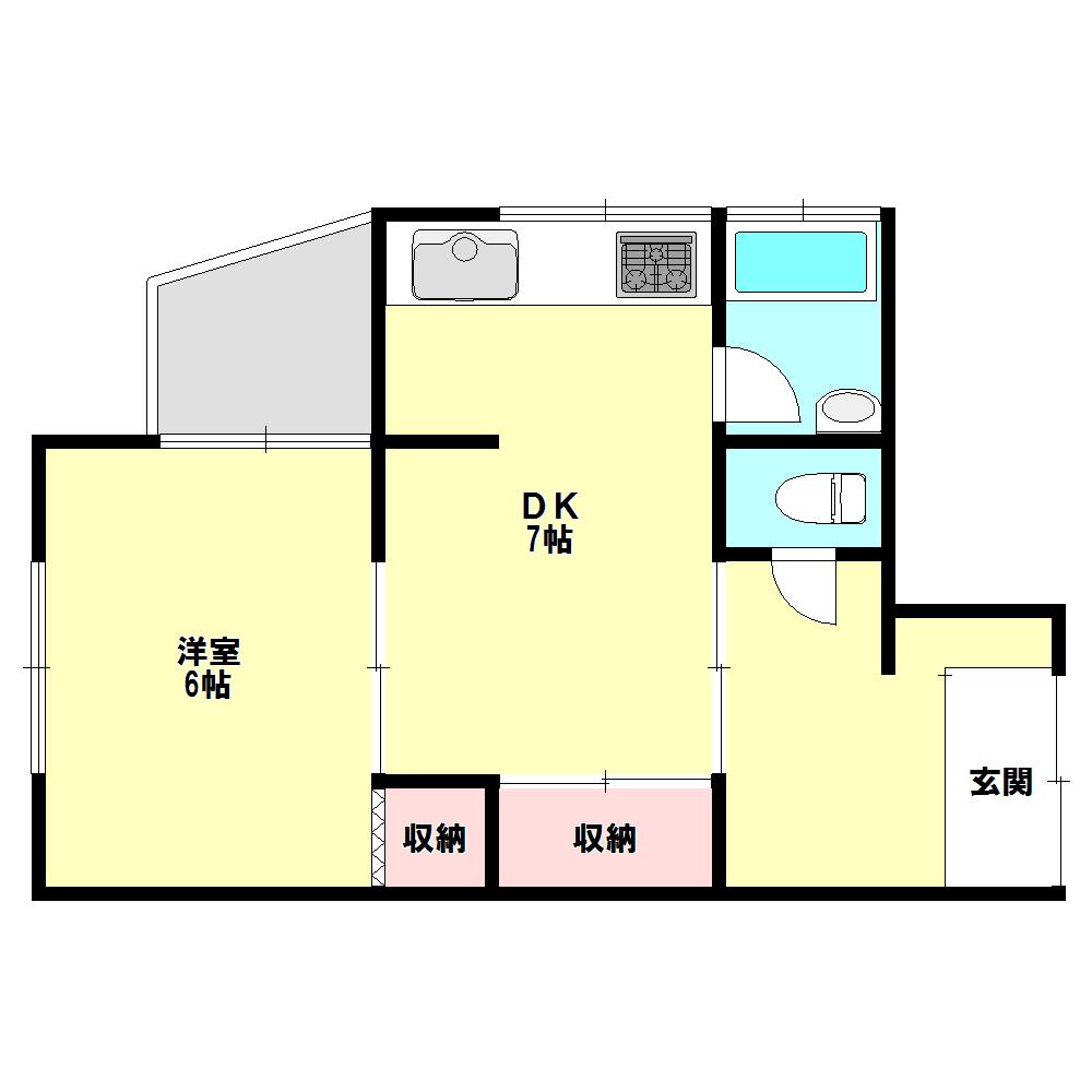 村井文化(1DK/1階)の間取り写真