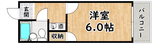 リヒテンハイム(1K/2階)の間取り写真