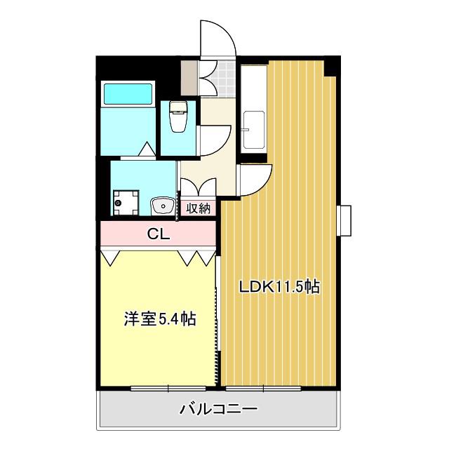 LS西松江城マンション(1LDK/3階)の間取り写真