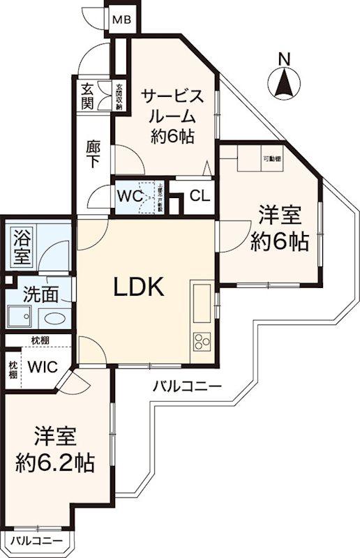 アプリーレ御影(3DK/3階)の間取り写真