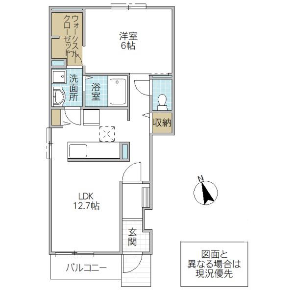 ノーブル ウエストIII(1LDK/1階)の間取り写真