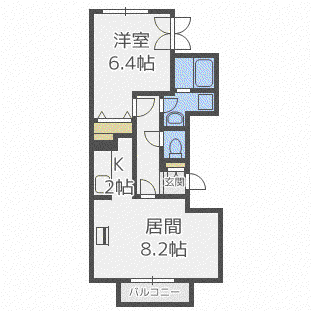 ブルーノートN41(1LDK/4階)の間取り写真