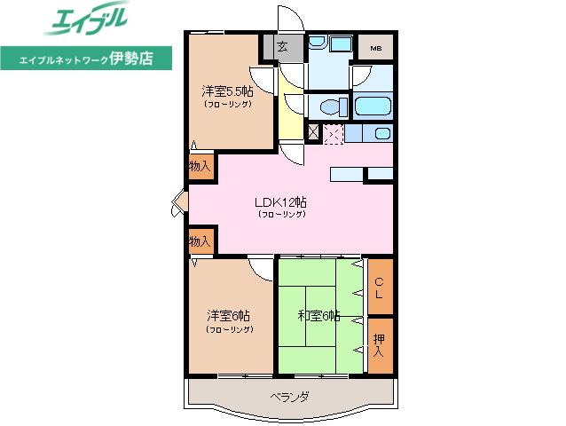 ヴェルエスパセ(3LDK/2階)の間取り写真