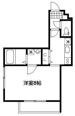 THE AMBER文園(1K/1階)の間取り写真
