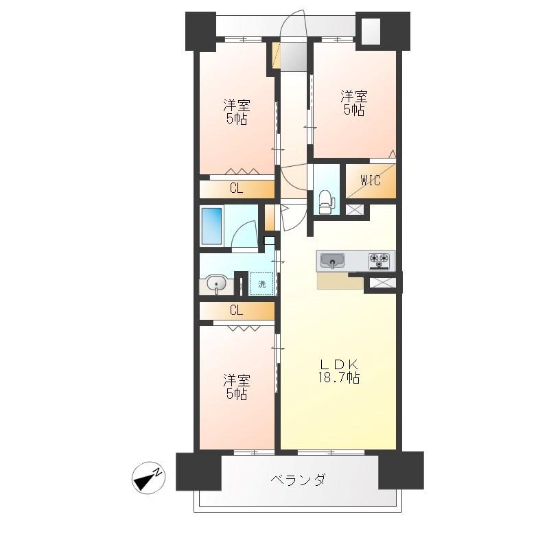 アルファステイツ東宿郷II(3LDK/8階)の間取り写真
