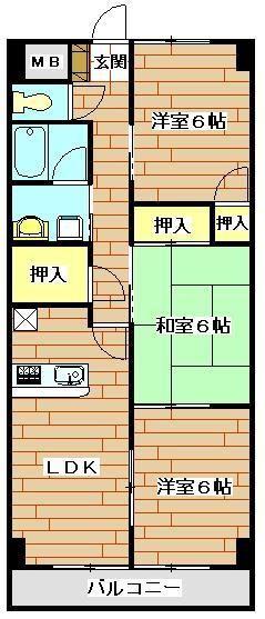 ロマーナ壱番館(3LDK/4階)の間取り写真