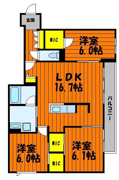 ファーストクラス(3LDK/2階)の間取り写真