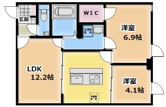 CHEZ MINNIE(2LDK/2階)の間取り写真