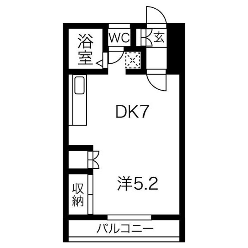 シャトー青山(1DK/3階)の間取り写真