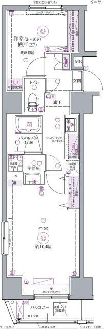 クレヴィスタ浅草(2K/3階)の間取り写真