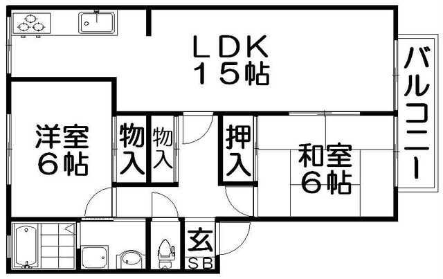 RUBANDORE(2LDK/1階)の間取り写真