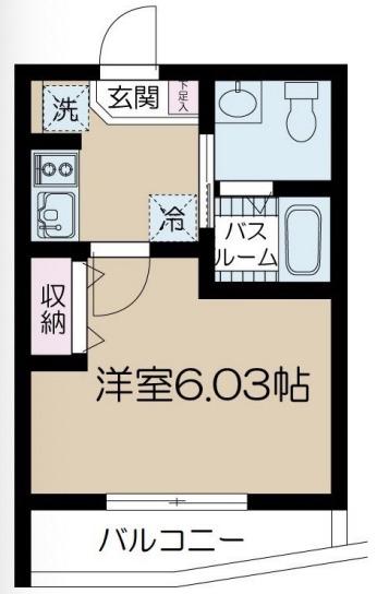 NSGATE青井・弘道(1K/3階)の間取り写真