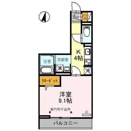 エミネンス(1K/2階)の間取り写真