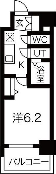 メイクス矢場町II(1K/11階)の間取り写真