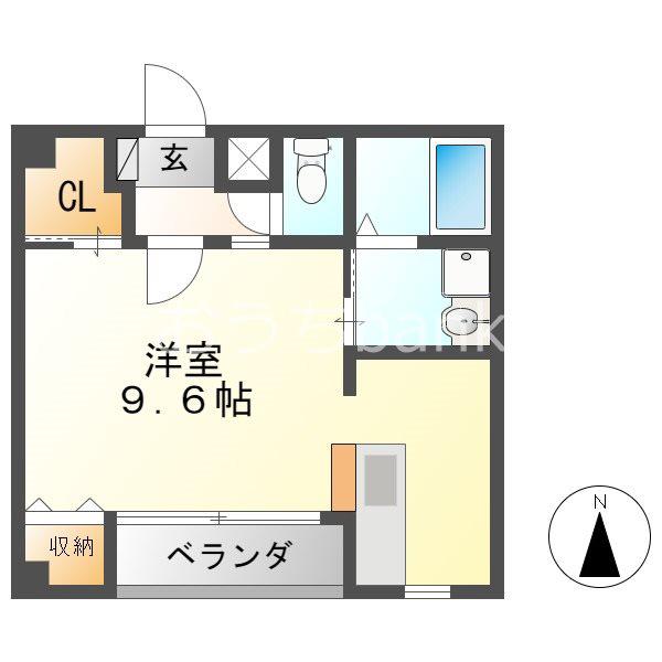 エスタシオン(ワンルーム/2階)の間取り写真