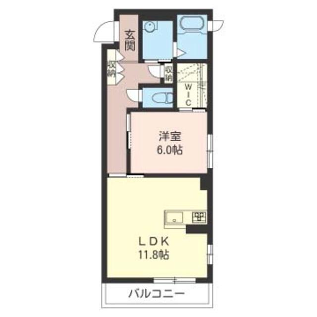 ベルメゾン相模台ウエスト(1LDK/2階)の間取り写真