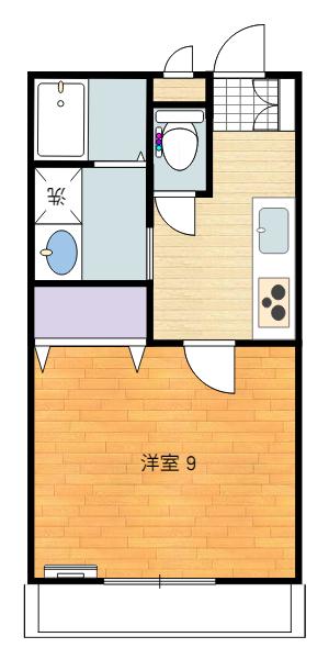 福田ハイツC(1K/1階)の間取り写真