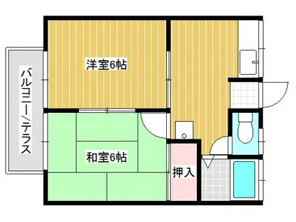 アライコーポ(2DK/2階)の間取り写真