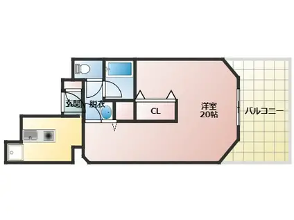セブンフロアハイツ(1K/7階)の間取り写真
