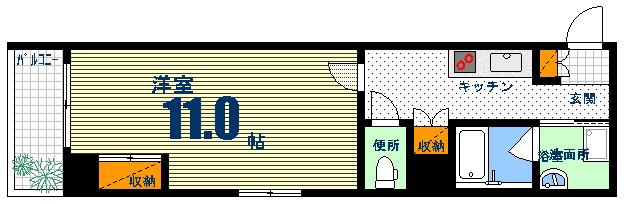エイトバレー広島駅前通 (1K/4階)の間取り写真