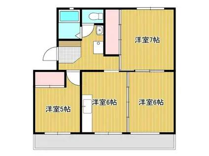 セゾンフェリーチェ(3DK/1階)の間取り写真