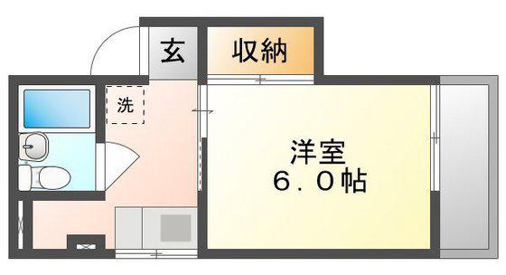 マンションちとせ(1K/3階)の間取り写真
