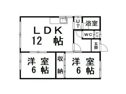 山田ハイツ(2LDK/1階)の間取り写真