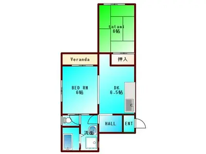 岡正マンション(2DK/2階)の間取り写真