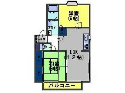 ラフィネ・アミ(2LDK/2階)の間取り写真