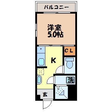 海ビル(1K/3階)の間取り写真