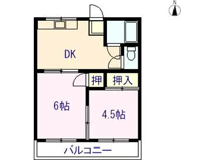 アルタエクセレンテII(2K/1階)の間取り写真