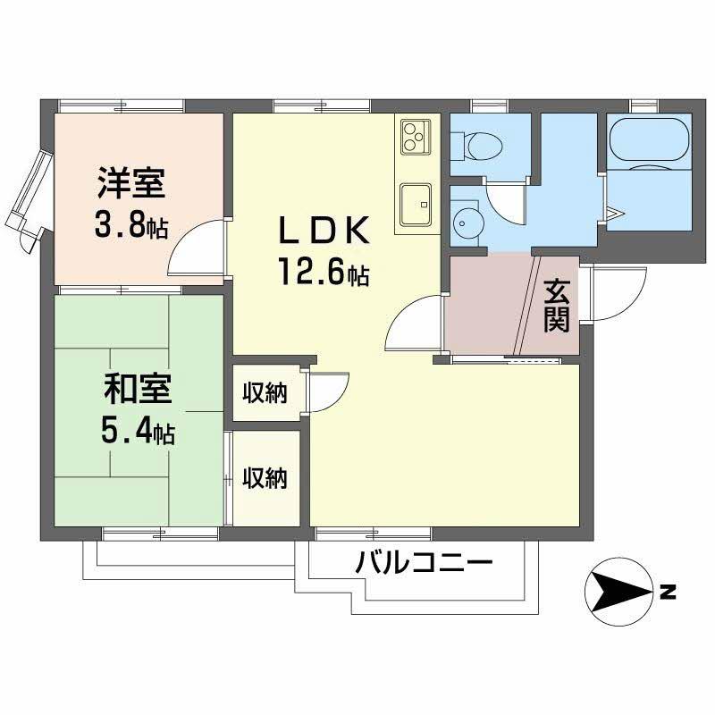 タウニィ津市場(3DK/1階)の間取り写真