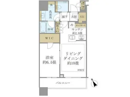 N BRILLIATOWERS目黒ノースレジデンス(1LDK/3階)の間取り写真