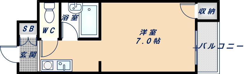 ピッコロオベスト(1K/3階)の間取り写真