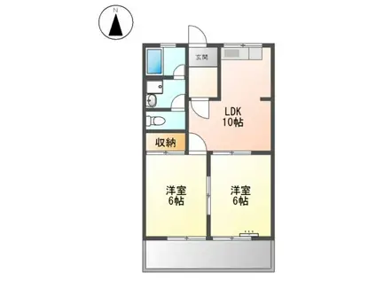 コーポラスN&A(2LDK/2階)の間取り写真