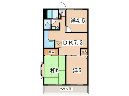 ラフィナートTADAO(3DK/4階)の間取り写真