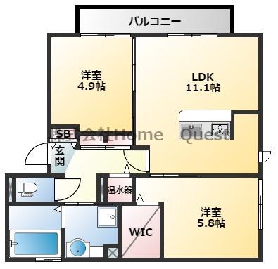 ブランシェメゾン(2LDK/3階)の間取り写真