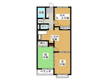 メゾンドアムール(3LDK/2階)の間取り写真