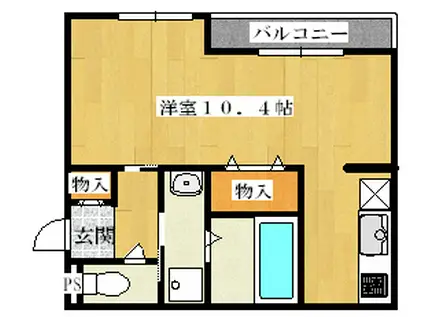 アムール姫島(1K/1階)の間取り写真