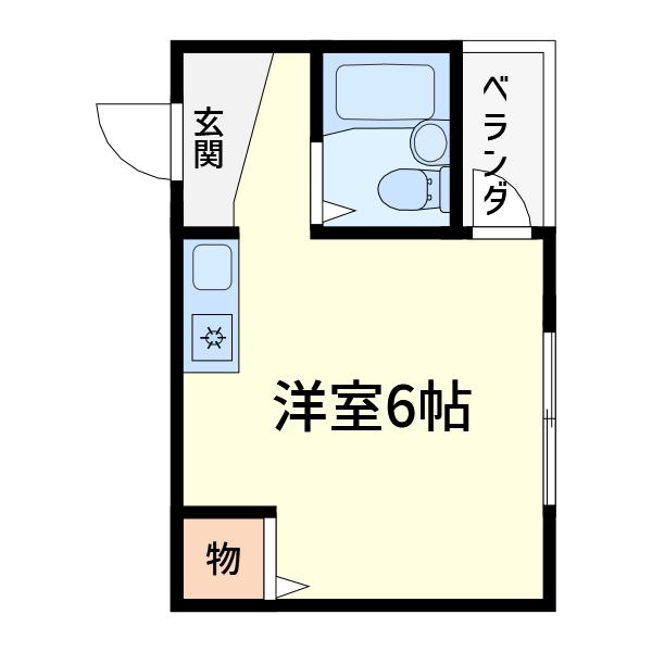 フクイハイツ(ワンルーム/2階)の間取り写真