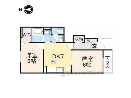 フレイズ1・2(2DK/1階)の間取り写真