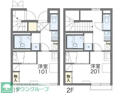 レオパレスアイビーコート8II(1K/1階)の間取り写真