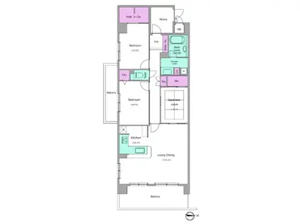 インペリアル鳳(3LDK/4階)の間取り写真