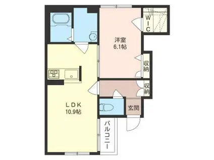 グリナージュ(1LDK/1階)の間取り写真