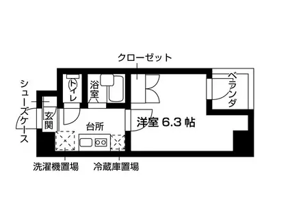 西五反田HSビレッジ(1K/2階)の間取り写真