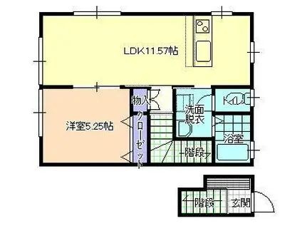 メゾンユニバーサル(1LDK/2階)の間取り写真