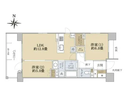 ザ・四条烏丸レジデンス(2LDK/10階)の間取り写真