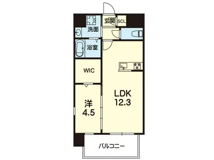 ライズ世安(1LDK/4階)の間取り写真