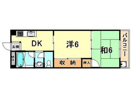 橋本第二マンション(2DK/4階)の間取り写真
